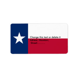 Etiqueta de personalizado con bandera de Texas, EE