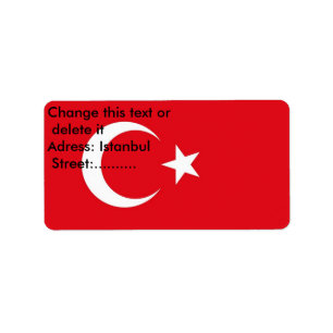 Etiqueta de personalizado con bandera de Turquía