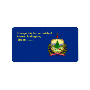Etiqueta de personalizado con bandera de Vermont,