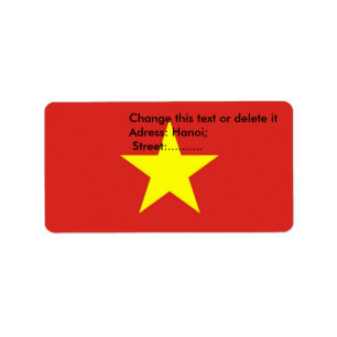 Etiqueta de personalizado con bandera de Vietnam
