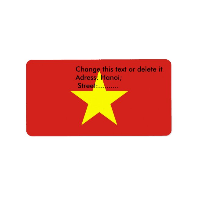 Etiqueta de personalizado con bandera de Vietnam (Frente)