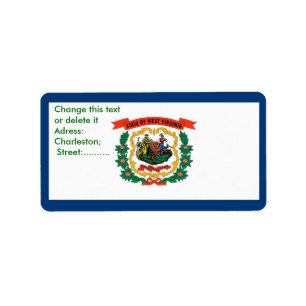Etiqueta de personalizado con bandera de Virginia