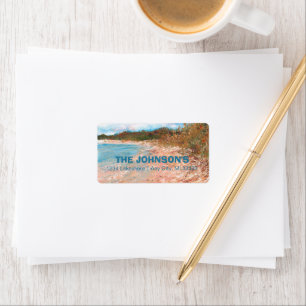 Etiqueta de Personalizado costero de la playa de M