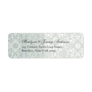 Etiqueta de Personalizado Damask Swirls Lace Dream