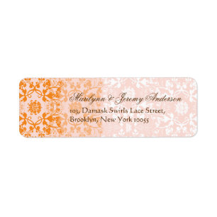 Etiqueta de Personalizado Damask Swirls Lace Sorbe