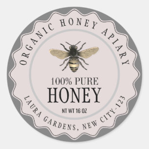 Etiqueta de Personalizado de Abeja de miel de abej