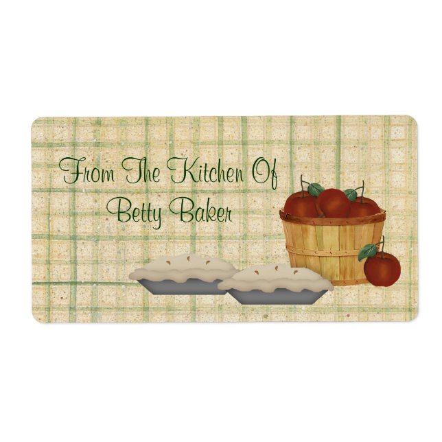 Etiqueta de Personalizado de Apple Pie (Frente)