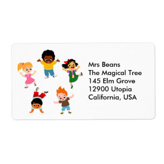 Etiqueta de Personalizado de cinco niños