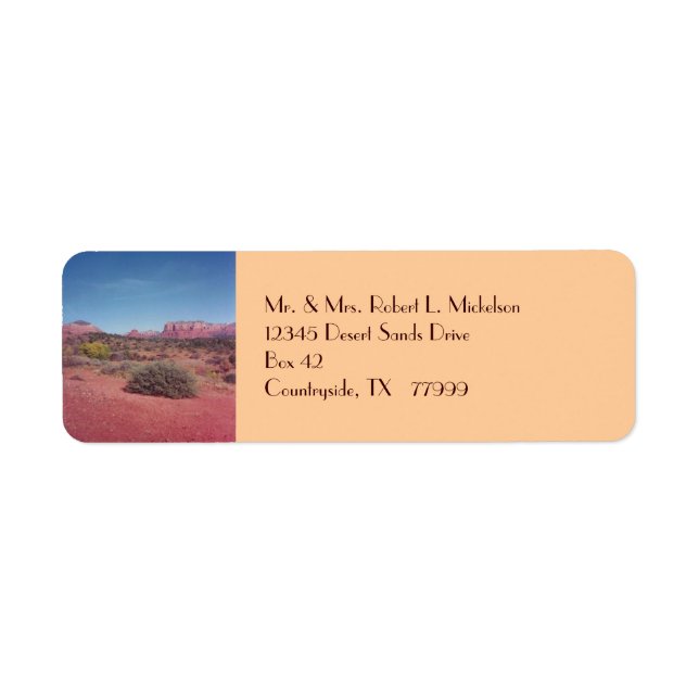 Etiqueta de Personalizado de Desert Vista (Frente)