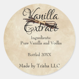 Etiqueta de Personalizado de extracción de vainill