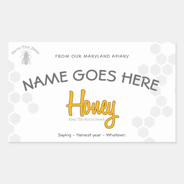 Etiqueta de Personalizado de Honey Jar (Anverso)