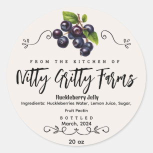 Etiqueta de Personalizado de Huckleberry Jam Jelly