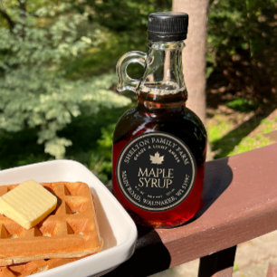 Etiqueta de Personalizado de la hoja de arce y oro