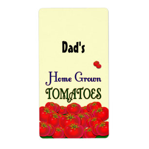 Etiqueta de Personalizado de tomates cultivados en