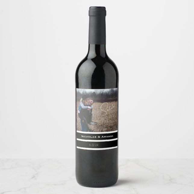 Etiqueta de personalizado de vino fotográfico (Anverso)