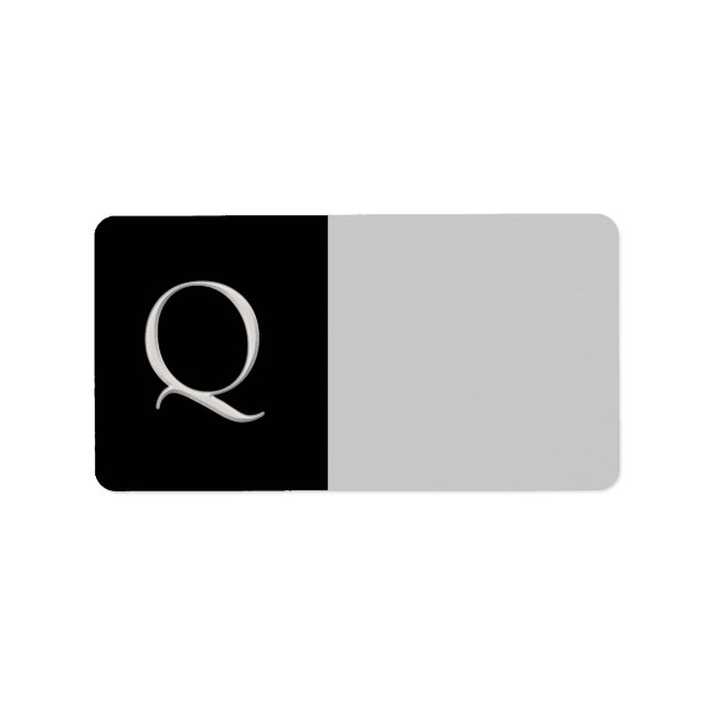Etiqueta de Personalizado inicial "Q" (Frente)