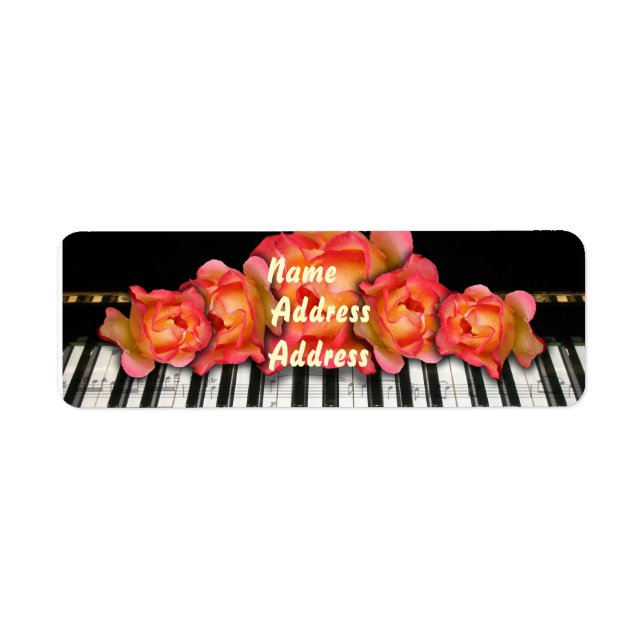 Etiqueta de piano para Rosas de teclado (Frente)