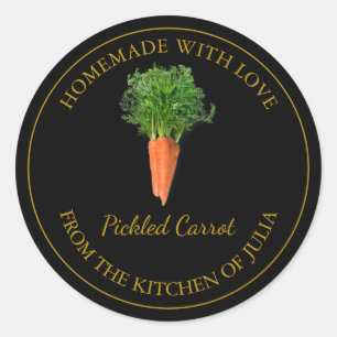 Etiqueta de picadura de zanahoria casera Negro