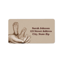 Etiqueta de pies de bebé