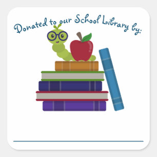 Etiqueta de placa de donación de biblioteca - Dise