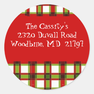 Etiqueta de plaid de Navidad - Personalizada