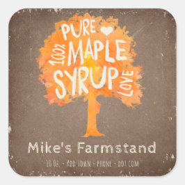 Etiqueta de plantilla de botella de jarabe de arce