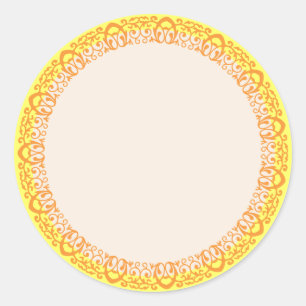 Etiqueta de plantilla en blanco de borde de viñeta