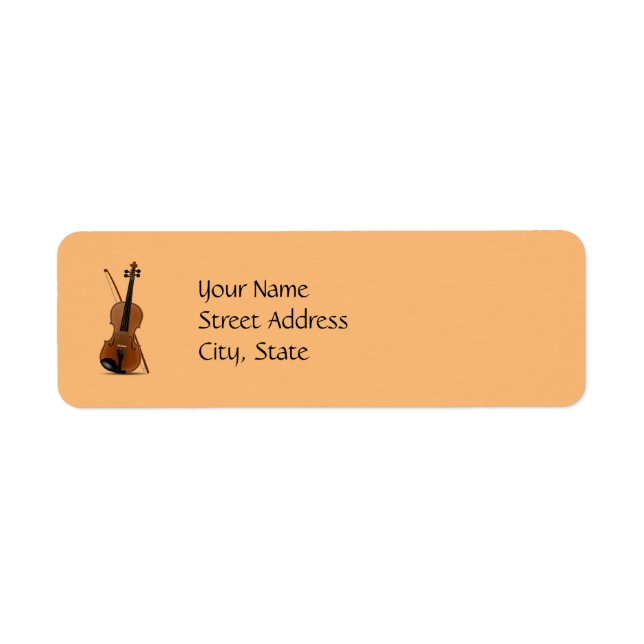 Etiqueta de plantilla Violin y Bow (Frente)