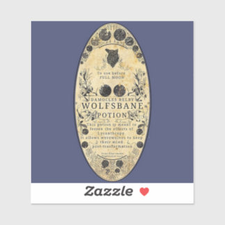 Etiqueta de poción de Werewolf wolfsbane