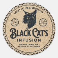 Etiqueta de Poción Vintage Gato Negro Decoración d