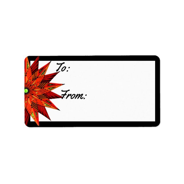 Etiqueta De Poinsettia Art Decó A (Frente)