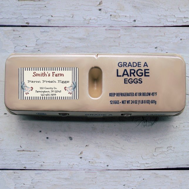 Etiqueta de pollo de huevo fresco de granja de est (Subido por el creador)