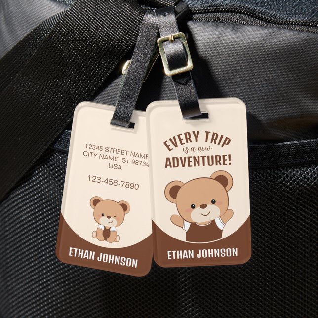 Etiqueta de portaequipajes de aventuras de oso per (Subido por el creador)