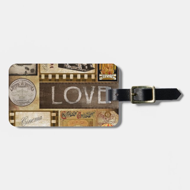 Etiqueta de portaequipajes de chocolate para mujer (Frente Horizontal)