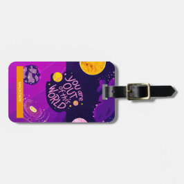 Etiqueta de portaequipajes de citas cósmicas perso