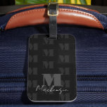 Etiqueta de portaequipajes de monograma de letra n<br><div class="desc">Monograma moderno y elegante en negrita de una sola letra con tipo de letra de guión para el nombre. Todo el texto es ajustable. Excelente para muchos usos diferentes. Juego de juego monogramado de letra inicial y nombre de familia negrita. Ideal para fiestas del patio trasero, camping, noches de verano,...</div>