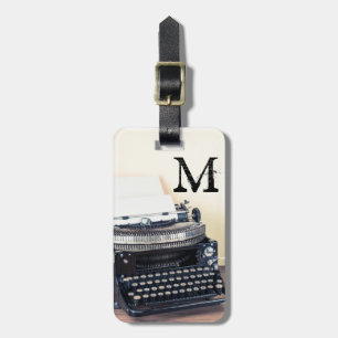 Etiqueta de portaequipajes de monograma victoriano