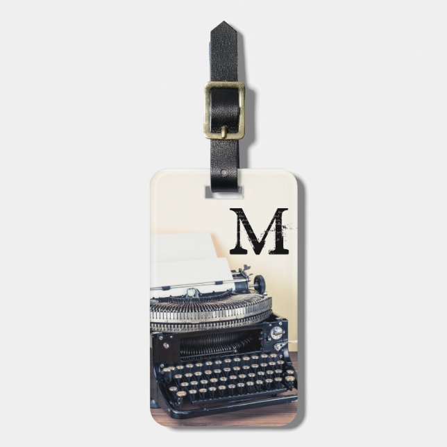 Etiqueta de portaequipajes de monograma victoriano (Frente Vertical)