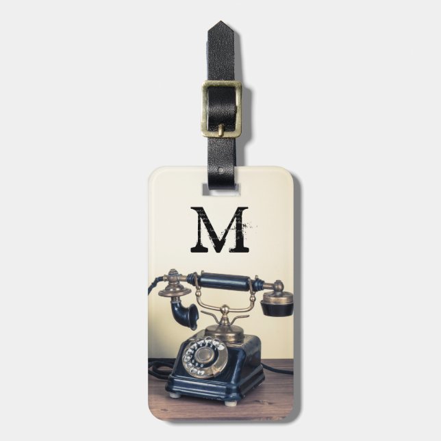 Etiqueta de portaequipajes de monograma victoriano (Frente Vertical)