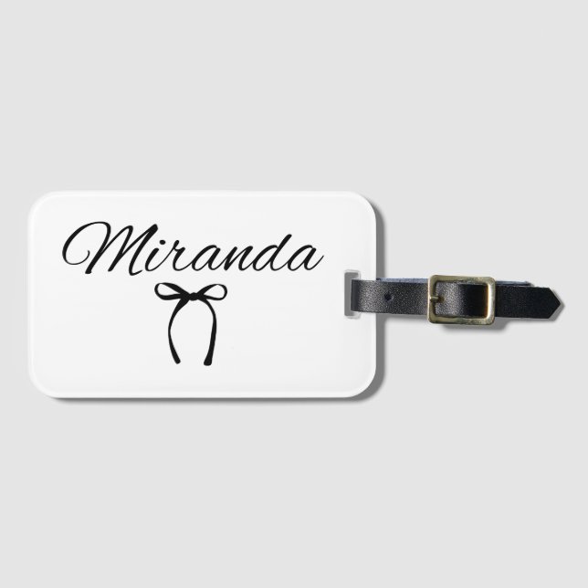 Etiqueta de portaequipajes de nombre personalizado (Anverso horizontal)