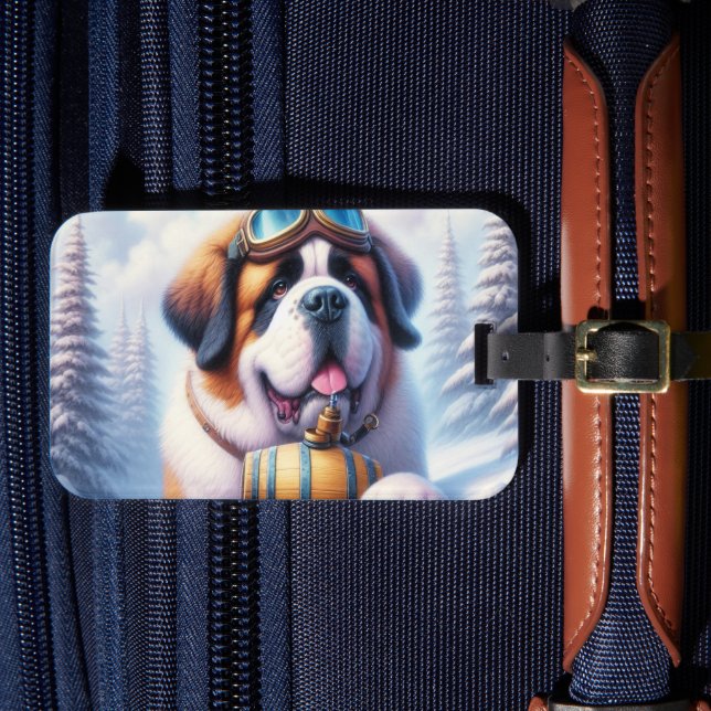 Etiqueta de portaequipajes de perro de St Bernard (Anverso In Situ 4)