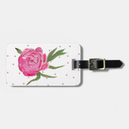 Etiqueta de portaequipajes de Personalizado Peony 