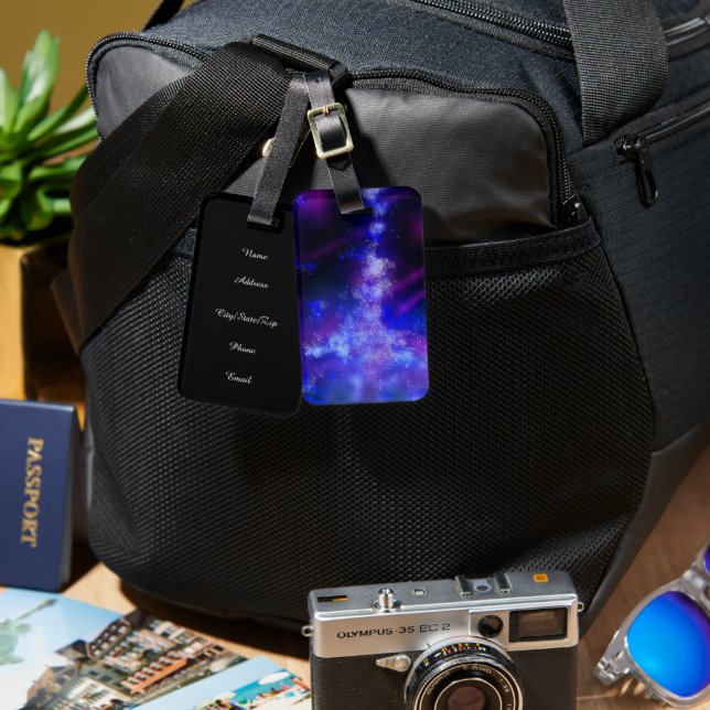 Etiqueta de portaequipajes de zafiro azul cielo no (Anverso & Reverso)