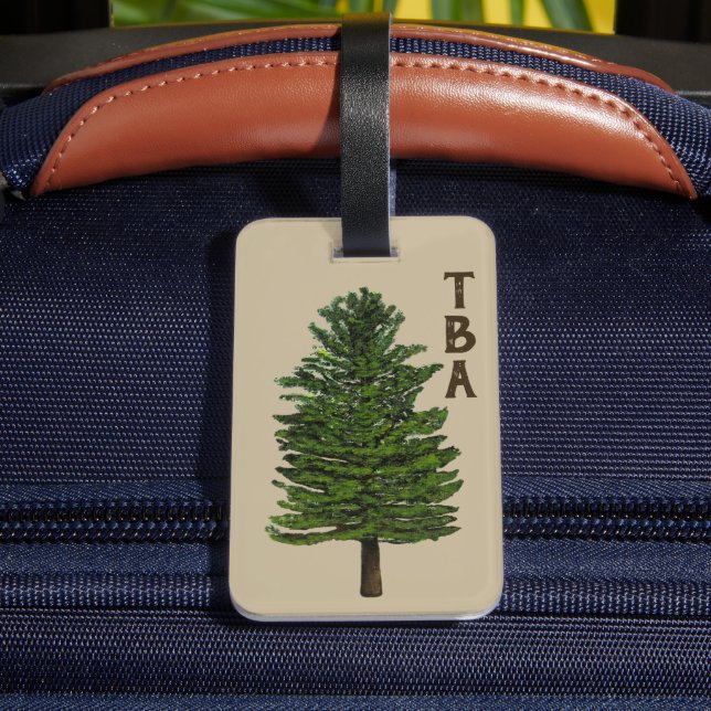 Etiqueta de portaequipajes del árbol de pinos (Reverso In Situ)