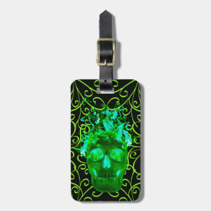 Etiqueta de portaequipajes del cráneo de la llama 