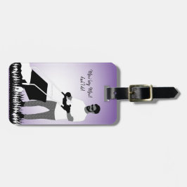 Etiqueta de portaequipajes del niño de jardinería