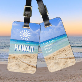Etiqueta de portaequipajes Hawaii de foto personal