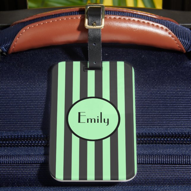 Etiqueta de portaequipajes negrita Mint Green y Bl (Anverso In situ 2)