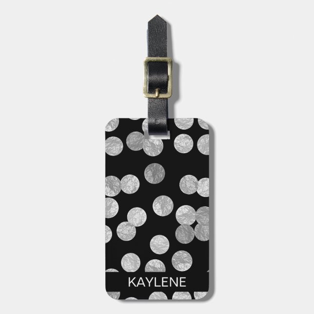 Etiqueta de portaequipajes personalizada de puntos (Frente Vertical)