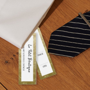 Etiqueta de precio colgante de ropa dorada elegant